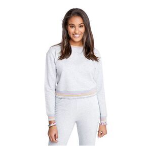 SUNDOWN BY SPLENDID Womens Sweatshirt Gray Heather Juniors XS